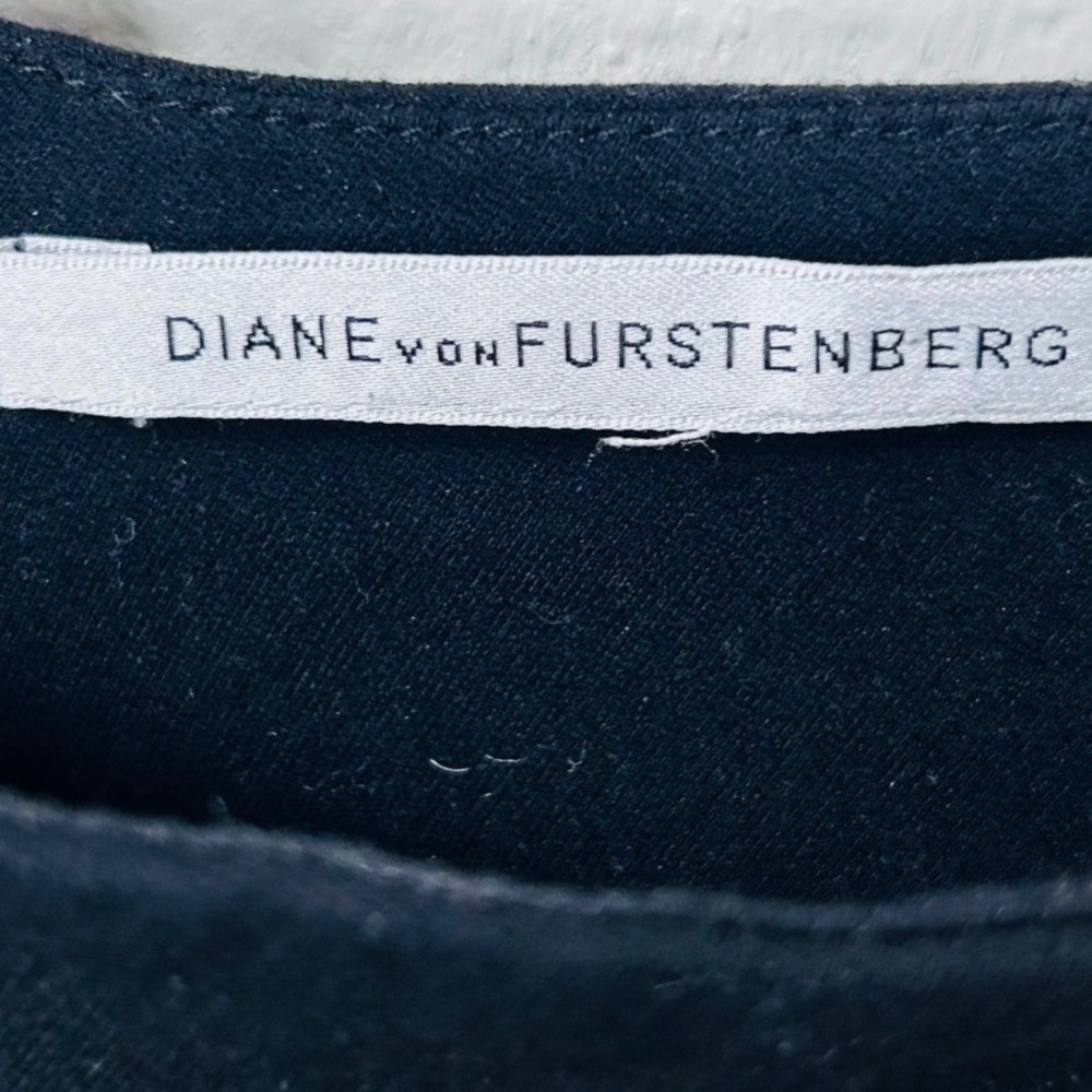Diane von Furstenberg DVF Nomie Black Asymmetric Multi Strap Sheath Dress SZ M - Picture 5 of 9